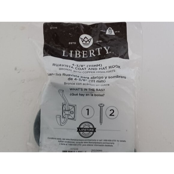 Liberty Hardware Decorative Hook Bronze w/ Copper Highlights 4-3/8" 137246 - Picture 3 of 13